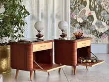 Load image into Gallery viewer, Art Deco-Style King Bed with Pedestals