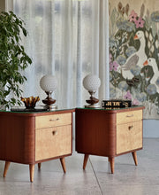 Load image into Gallery viewer, Art Deco-Style King Bed with Pedestals