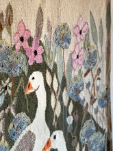 Load image into Gallery viewer, 100% Wool Handwoven Wall Hanging | Geese in a Wildflower Meadow