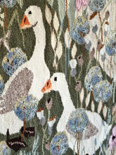 Load image into Gallery viewer, 100% Wool Handwoven Wall Hanging | Geese in a Wildflower Meadow