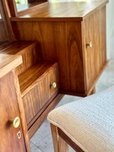 Load image into Gallery viewer, Retro Dresser with Mirrored Cabinets & Stool