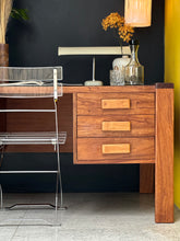 Load image into Gallery viewer, Mid-Century Kiaat Desk with 6 Drawers