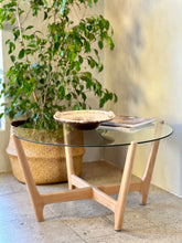Load image into Gallery viewer, Glass Top & Wooden Base "Spider" Coffee Table