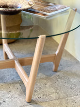 Load image into Gallery viewer, Glass Top & Wooden Base "Spider" Coffee Table