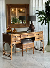 Load image into Gallery viewer, Vintage Cane Dresser, Stool & Mirror