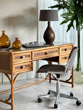 Load image into Gallery viewer, Vintage Cane Dresser, Stool & Mirror