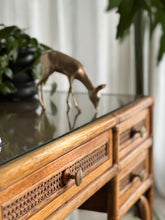 Load image into Gallery viewer, Vintage Cane Dresser, Stool & Mirror