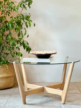 Load image into Gallery viewer, Glass Top & Wooden Base "Spider" Coffee Table