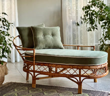 Load image into Gallery viewer, Vintage Cane Chaise Longue