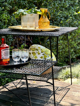 Load image into Gallery viewer, Retro Steel Garden Table with Side Tier