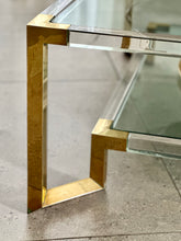 Load image into Gallery viewer, Luxurious Lucite, Brass, and Glass Coffee Table