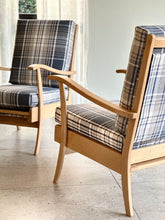 Load image into Gallery viewer, Pair of Vintage Armchairs with Stowaway Footrests