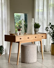 Load image into Gallery viewer, Oak Dresser with Trapezoidal Shape Mirror