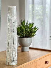 Load image into Gallery viewer, Tall Art Glass Vase - White Splatter Design