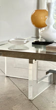 Load image into Gallery viewer, Chrome, Lucite & Brass Square Coffee Table - Attributed to Sandro Petti, Italy