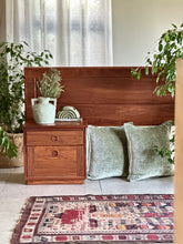 Load image into Gallery viewer, Queen Size Headboard with Attached Pedestals | Solid Kiaat