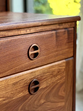 Load image into Gallery viewer, Queen Size Headboard with Attached Pedestals | Solid Kiaat