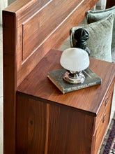 Load image into Gallery viewer, Queen Size Headboard with Attached Pedestals | Solid Kiaat
