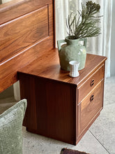 Load image into Gallery viewer, Queen Size Headboard with Attached Pedestals | Solid Kiaat