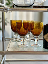 Load image into Gallery viewer, Amber Glass Goblets - Set of Six