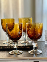 Load image into Gallery viewer, Amber Glass Goblets - Set of Six