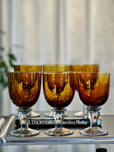 Load image into Gallery viewer, Amber Glass Goblets - Set of Six