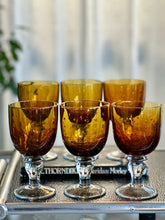 Load image into Gallery viewer, Amber Glass Goblets - Set of Six