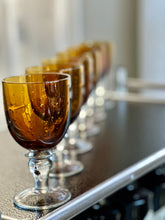 Load image into Gallery viewer, Amber Glass Goblets - Set of Six