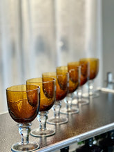 Load image into Gallery viewer, Amber Glass Goblets - Set of Six