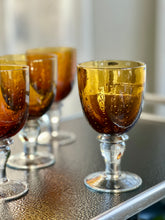 Load image into Gallery viewer, Amber Glass Goblets - Set of Six
