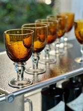 Load image into Gallery viewer, Amber Glass Goblets - Set of Six