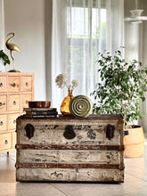 Load image into Gallery viewer, Vintage Trunk with Wood & Metal Reinforcements