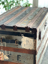Load image into Gallery viewer, Vintage Trunk with Wood & Metal Reinforcements
