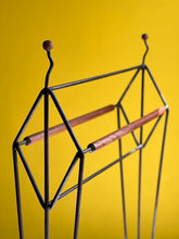 Load image into Gallery viewer, Restrained Towel Rail in Steel and Wood
