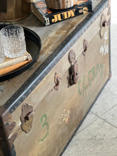 Load image into Gallery viewer, Vintage Trunk with Metal Finish