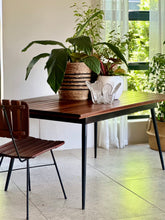 Load image into Gallery viewer, Retro Dining Table, Solid Wood & Steel