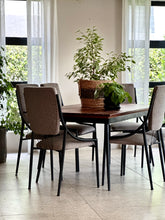 Load image into Gallery viewer, Retro Dining Table, Solid Wood & Steel