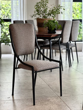 Load image into Gallery viewer, Set of Six Retro Steel & Fabric Chairs