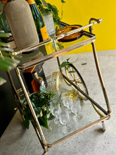 Load image into Gallery viewer, Vintage Brass Drinks Cart