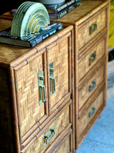 Load image into Gallery viewer, Pair of Bohemian Style Bamboo Pedestals
