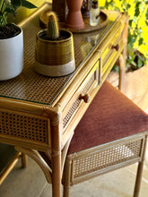 Load image into Gallery viewer, Vintage Cane Dresser with Stool