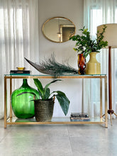 Load image into Gallery viewer, Brass & Glass Console