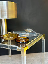 Load image into Gallery viewer, Lucite Brass & Glass Medium Side Table