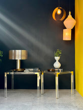 Load image into Gallery viewer, Lucite Brass & Glass Medium Side Table