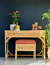 Load image into Gallery viewer, Vintage Cane Dresser with Stool