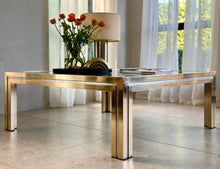 Load image into Gallery viewer, Mid-Century Brass /Chrome Coffee Table With Glass Top