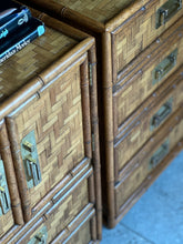 Load image into Gallery viewer, Pair of Bohemian Style Bamboo Pedestals