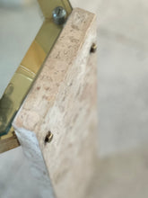 Load image into Gallery viewer, Brass, Glass & Travertine Mid-Century Coffee / Side Table