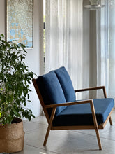 Load image into Gallery viewer, Vintage Oak Two-Seater Couch