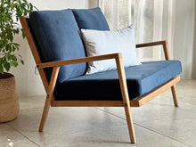 Load image into Gallery viewer, Vintage Oak Two-Seater Couch
